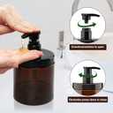 Pump Bottle Dispenser 3 Pcs 600ml/20oz Refillable Plastic Pump Bottles Wide Mouth Jar Style BPA Free Empty Pump Bottles Bathroom Shower Containers for Lotion Shampoo Conditioner (Brown)