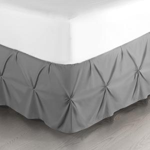 Nestl Dark Grey Bed Skirt Queen Size, Pinch Pleat Queen Bed Skirt, 14" Inch Drop Queen Bedskirt, Hotel Quality Gray Bed Skirts Premium Microfiber Bedskirt for Queen Bed, Dark Grey Bed Skirts