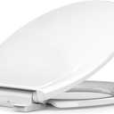 Toilet Seat Round,Toilet Seat with Quick-Release And Quick-Attach, Plastic Toilet Seat with Soft Close, Easy Install and Clean - White