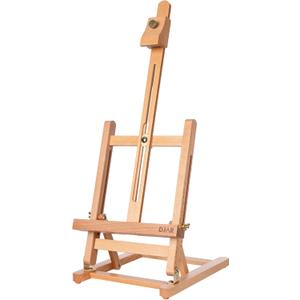 DJAR 25" Mini H-Frame Art Easel, Adjustable Beech Wood Tabletop Wooden Easel for Painting, Portable Painting Display Drawing Stand for Teens, Adults, Students, Natural