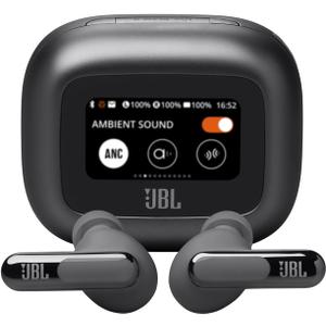 JBL Live Beam 3 - True Wireless Noise-Cancelling Stick-Closed Earbuds, 48Hrs Total Playback, Wireless Charging, 6 Mics for Perfect Calls, Multi-Point Connection, IP55 Waterproof and dustproof (Black)