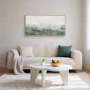 BICERE Large Abstract Grey Green Framed Canvas Wall Art,Watercolor Neutral White Wall Decor,Modern Pastel Wall Painting,Illustrations Artwork for Living Room,Bedroom,Dining Room,Office- 20"x40"x1