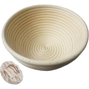 Oval Fermentation Bowl Natural Woven Rattan Basket Bread Basket Household Bread Baking Mold, Used for Bread Dough Fermentation, (22CMX8.5CM)