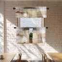 Batmerry Brown Beige Abstract Art Kitchen Valances Half Window Curtain, Brown Art Abstract Acrylic Painting Kitchen Valances for Windows Heat Insulated Valance for Decor Reducing The Light 52x18 Inch