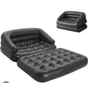 DIMAR GARDEN Inflatable Couch Flocked Blow Up Couch Mattress,Outdoor Air Sofa Bed for Camping,Full Size