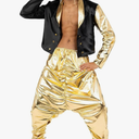 Morph Mc Hammer Costume - Mens 80s & 90s Rapper & Disco Pants Costume, Gold Mc Hammer Pants M