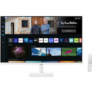SAMSUNG 32" M50B Series FHD Smart Monitor w/Streaming TV, 4ms, 60Hz, HDMI, HDR10, Watch Netflix, YouTube and More, Slimfit Camera, IoT Hub, Mobile Connectivity, 2022, LS32BM501ENXZA, White