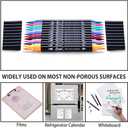 Wet Erase Markers Dual Tip, Lazgol 12 Assorted Colors, Dual Tip Brush & Fine Overhead Transparency Smudge Free Markers for Dry Erase Whiteboard, Refrigerator Calendars, Glass, Films and Any Kind of