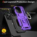 2 x IKAZZ for iPhone 13 Pro Max Case 6.7 Inch with Screen Protector,Military Grade Shockproof Heavy Duty Protective Phone Cover Pass 16ft Drop Test with Magnetic Kickstand Car Holder,Purple