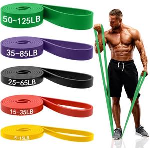 Resistance Bands for Working Out, Pull Up Assistance Bands Set for Men & Women,Latex Workout Bands, Eexercise Bands Resistance for Body Stretching,Muscle Training and Physical Therapy (5pcs)