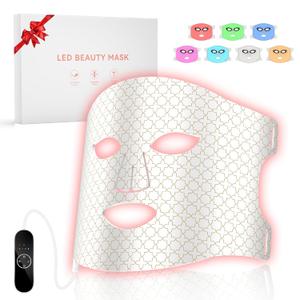 Red Light Therapy For Face, 7 Modes Portable Therapy Mask With 3000mah Rechargeable Remote, Blue, Orange, 850nm Infrared & Red Light Mask, 400 Leds For Anti-Aging Red Light Therapy For Face, 7 Modes Portable Therapy Mask With 3000mah Rechargeable Remote, Blue, Orange, 850nm Infrared & Red Light Mask, 400 Leds For Anti-Aging