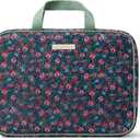 RIFLE PAPER CO. Travel Cosmetic Case, Unit Includes Pockets for storage, Simply Wipe to Easily Clean, Unique Travel Accessory, Stylized Pattern, Floral Rosa