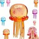 Jellyfish-Shaped Squeeze Toy, Slow-Rebound Stress-Relieving Ball, Soft and Elastic Sensory Stress-Relieving Toy. Squeezing Toys can Effectively Relieve Anxiety and Stress-- (Orange Color)