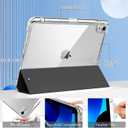 kenke Hybrid Case for iPad (A16) 11 Inch 2025, iPad 10th Generation Case 10.9 Inch 2022 with Pencil Holder, Detachable Cover with Clear Hard Back Shell, Auto Sleep/Wake, Black