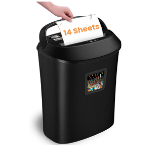VidaTeco Paper Shredder, 14-Sheet Cross Cut Shredder for Home Office, 6.6-Gallon Bin with US Patented Cutter & Anti-Jam System, Heavy Duty Document Shredder for Credit Cards, CD, Mail & Staples, ETL
