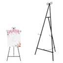 Black Easel Stand for Sign, 55'' Adjustable Easel Stand for Display, Metal Easel Display Stand Heavy Duty(Round Tube)