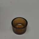 20pcs Assorted Votive Candle Holders for Tea Light Candles, Amber Glass Tea Light Candle Holders Set, Decorative Ribbed Tealight Holder for Wedding Table Decor, Dining Room, Valentine's Day, Birthday