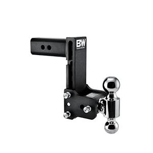 B&W Trailer Hitches Tow & Stow Adjustable Trailer Hitch Ball Mount - Fits 2.5" Receiver, Dual Ball (2" x 2-5/16"), 7" Drop, 18,000 GTW - TS20040B