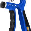 Hand Grip Strengthener Trainer with Adjustable Resistance 10-130lbs (4.5-59kg), Forearm Hand Grip Strength Exerciser for Muscle Building, Injury Recovery, and Therapy Stress Relief (Blue)