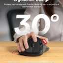 Ergonomic Wireless Trackball Mouse, 3 Device Connection (Bluetooth or 2.4G USB Receiver) Bluetooth Quiet Computer Mouse, 2*AAA Battery Thumb Laptop Mice with 5 Level DPI for PC/Laptop/Mac/Windows Red