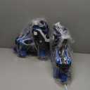 MammyGol Roller Skates for Boys Girls, Sizes Adjustable Quad Skates for Kids with All Light up Wheels, Full Protection for Toddler's Indoor and Outdoor Sports (Large - Youth (5-8US), Blue)