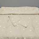 Beige Sheer Curtains 1 Panel Embroidered Leaf Patterned Rod Pocket Floral Semi Sheer Faux Linen Window Curtains Drapes Set for Living Room Bedroom Dining Room, 56x41 Inches