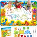 Water Doodle Mat for Toddlers 1-3: Mess-Free Coloring Toy,Dries in 5-10 Mins for Endless Play,Dinosaur Reusable Aqua Painting Board Toddler Toys,Birthday Gifts for 1-3 Year Old Boy