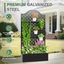 Metal Planter Box with Trellis & Privacy Screen, 79"x40"x11.8", Galvanized
