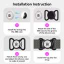 2 x Airtag Dog Collar Holder, Durable & Lightweight Airtag Case, Slide-on Waterproof Protective Air Tag Holder for Dog Collar - for Dogs and Cats (White, Large)