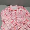 Piacakece Women 2 Piece Satin Pajama Set Cute Bow Print Long Sleeve Shirt Loose Shorts Matching Set Loungewear (Large, Heart)