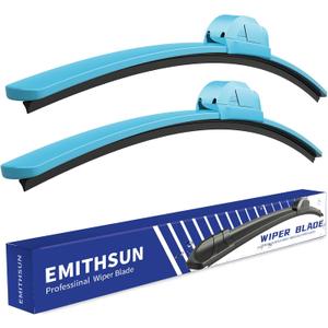 OEM QUALITY 26" + 17" Premium All-Seasons Durable Stable And Quiet Blue Windshield Wiper Blades (Set of 2)