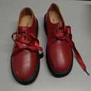 ilatyia Women Lace-up Platform Chunky Loafers Lightweight Breathable Slip On Shoes Flexible Comfort Driving Style Loafer Dark Red, 9 US