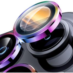 2 x Hoerrye for iPhone 16 Pro / 16 Pro Max Camera Lens Protector - Case-Friendly, Tempered Glass Screen Protector, Anti-Scratch, Space Titanium Military-Grade Drop Protection, Colorful Titanium