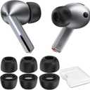 AhaStyle Memory Foam Earbud Tips for Samsung Galaxy Buds4 Pro (2026) & Galaxy Buds3 Pro (2024) 3 Pairs S/M/L Ultimate Comfort Noise Canceling Memory Foam Ear Replacement Tip with Portable Storage Box