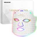 SDKWDH Red Light Mask for Face, 7-1 Colors Facial Care Mask, 850nm Infrared & Red Light Masks, Ergonomic Design for Home & Travel, White