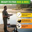 Fiberglass Fishing Pole - Strike Series 78-Inch Collapsible Rod and Spinning Reel Combo, EVA Handle, Pre-Spooled Reel, Fishing Gear for Catching Walleye, Bass, Trout, and More by Wakeman