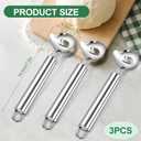 4 x 3 PCS Cactus Peeler, Stainless Steel Cactus Peeler Spoon Long Handle with Hole, Multi-Function Pelador De Nopales, Cutting Knife for Cooking Cactus Noodle, Kitchen Gadget Accessories