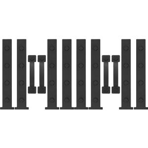 HILLMASTER 2 Pack Magnetic Garage Door Decorative Hardware, 12 Pieces Rectangle Garage Door Magnets Accents Attractive Curb Appeal Faux Hinges Handles Decor Hardware Kit, Black(8 Hinges+4 Handles)