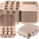 Vintage Egg Cartons 30 Pack, Blank Natural Paper Pulp Square Dozen Egg Cartons Eggs, Classical 3x4 Style Holds Up to One Twelve 12 Count Chicken Eggs, Sturdy Design Made from Recycled Cardboard