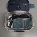 TRAVELISIMO Electric Lunch Box for Adults, 80W Heated Lunch Box 1.5L Stainless Steel Portable Food Warmer, 12/24/110V Lonchera Electrica Portatil for Travel & Work, Loncheras para Hombres de Trabajo (Dark Blue)