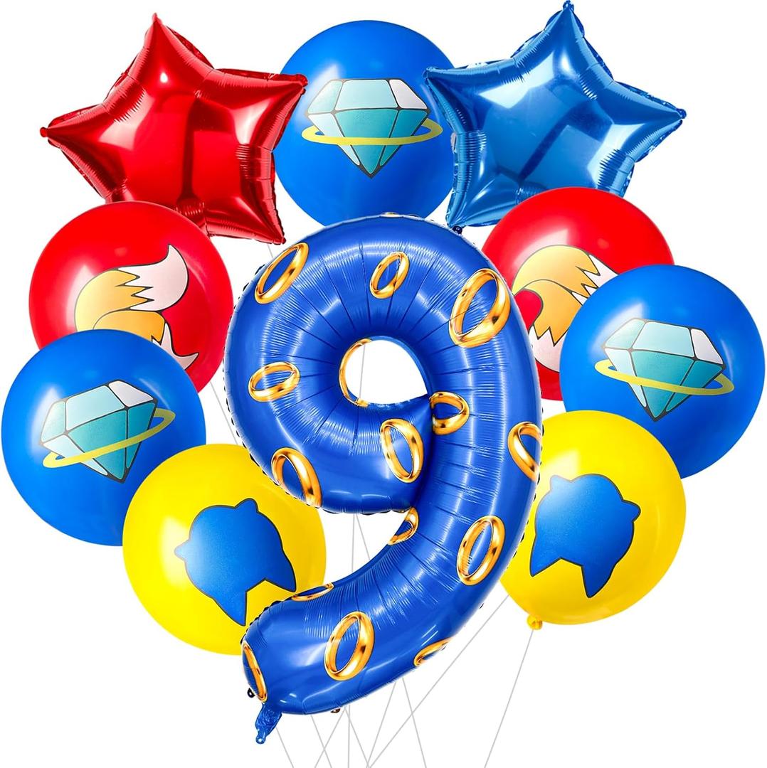 number 40 inch blue and gold ring balloon set birthday number decoration aluminum film balloon suitable for boys and girls blue theme party cartoon party decoration supplies (9)