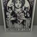 Vintage Tarot Wall Art Black And White Cat Bathroom Canvas Wall Decor Pussy Cat Pictures Paintings Prints Kitten Aesthetic Artwork Framed Decorations For Bedroom Living Room Gifts 16" x 20"