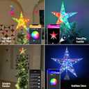 11.8" Christmas Tree Topper Star with APP & Remote Control, Color Changing Tree Topper Star Lighted with Music Sync, DIY Modes, Dimmable, Timer for Indoor Christmas Tree Decoration