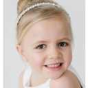 SWEETV Flower Girl Headpiece Silver Girls Headband for Wedding Crystal Floral Princess Hairband Baby Girl Hair Accessory for Birthday, First Communion