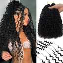 Human Crochet Hair for Black Women 60g 18 Inch Curly Crochet Real Human Hair Lightweight Feather Human Crochet Hair Invisible Tangle Free Wet and Wavy Crochet Hair Extensions for Braiding
