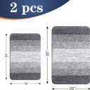 OLANLY Bathroom Rug Set 2 Piece, Soft Absorbent Microfiber Bath Rug Set, Non-Slip, Machine Wash Dry, Plush Shaggy Bath Mats for Bathroom (30"x20"+24"x16", Grey)