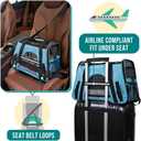 PetAmi Airline Approved Pet Carrier for Cat, Soft Sided Dog Carrier for Small Dogs, Cat Travel Supplies Accessories for Indoor Cats, Ventilated Pet Carrying Bag Medium Large Kitten Puppy, Small Blue