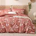 Bedsure Dusty Pink King Comforter Set - 7 Pieces Floral Bedding Sets, King Bed in a Bag with Reversible Botanical Flowers Comforter, Sheets, Pillowcases & Shams