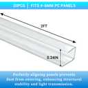 XISOCO 20 PCS Polycarbonate Panels U Connector Profile 4FT Long 0.24IN High