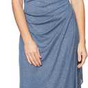 Alex Evenings Women's Long Cold Shoulder Dress, Mother of The Bride, Formal Events, Dusty Blue Glitter, 10 Petite (Blue)